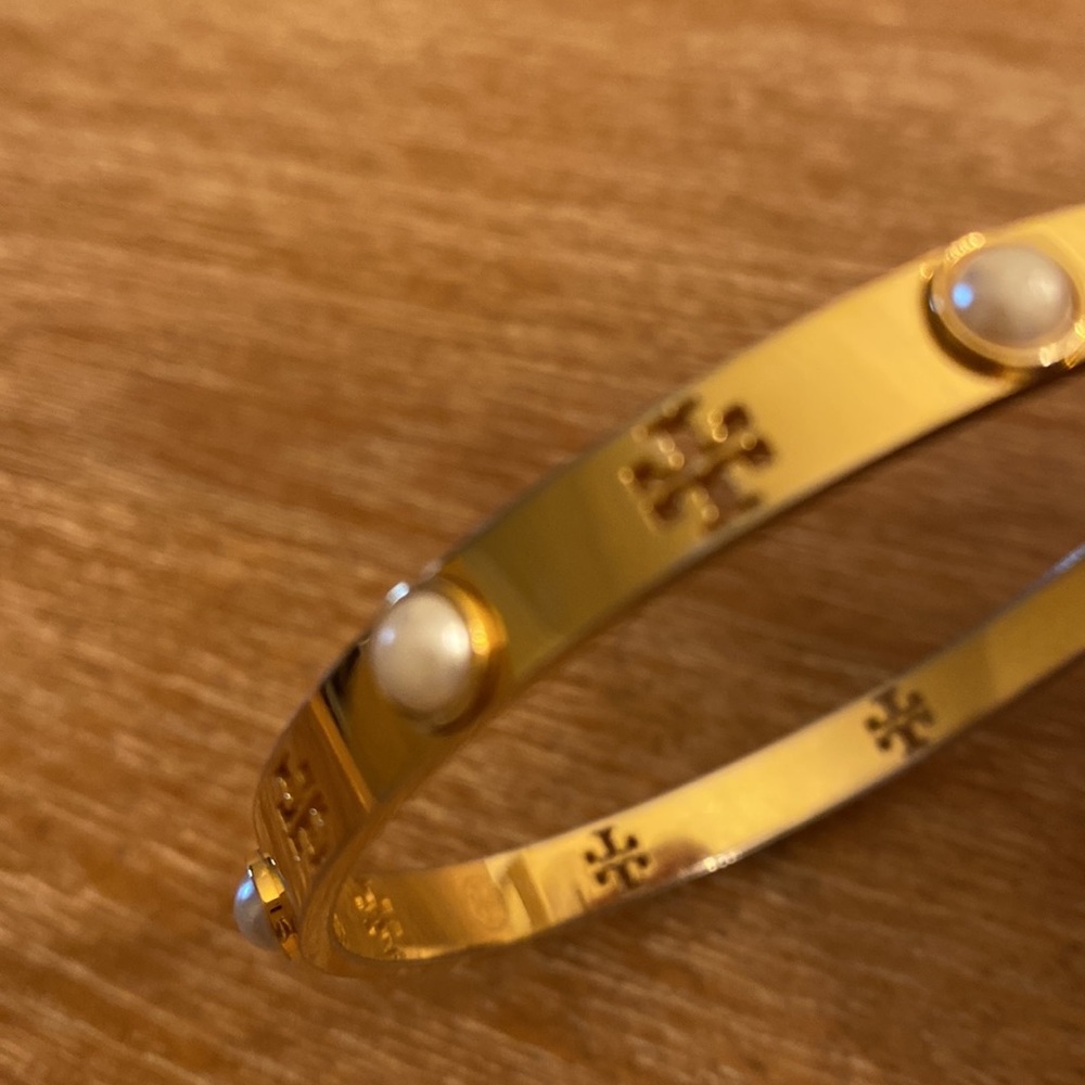 Gold and Pearl Tory Burch bangle